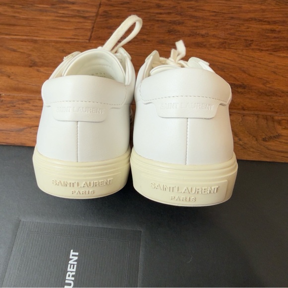 YSL. Saint Laurent Andy White Leather Sneakers - Picture 9 of 15